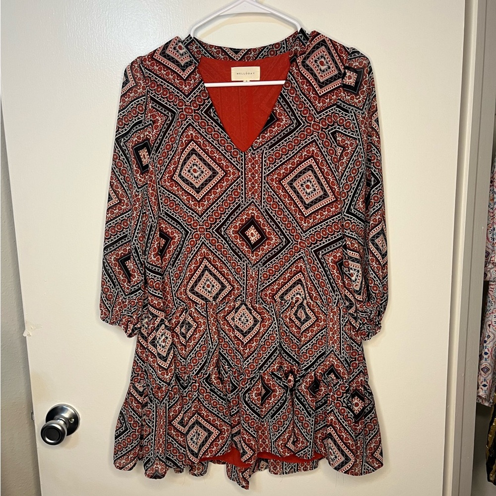 MELLODAY  WOMANS TUNIC TOP V NECK
